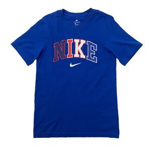 Nike Tee Shirt Mens S Small Blue USA Flag Colors Cotton Crew Neck Short Sleeve